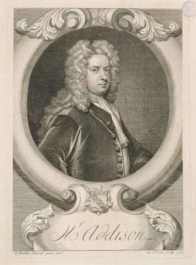 Mr Addison, engraved by George Vertue, 1721 by Godfrey Kneller